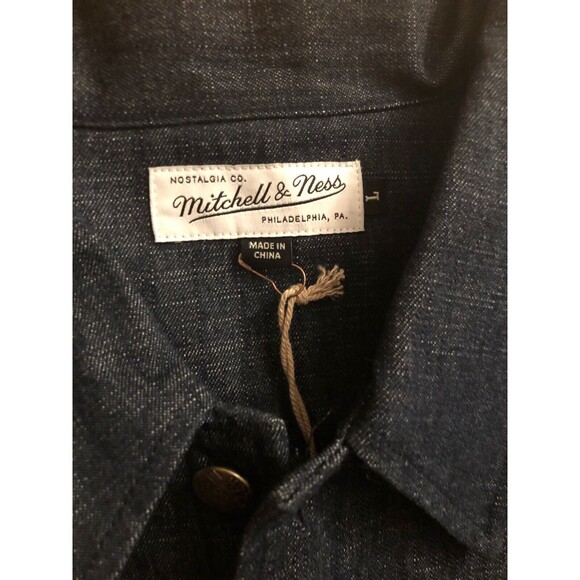Mitchell And Ness Branded S/S Denim Warm Up Jacket $110 Men’s Large - Picture 4 of 4